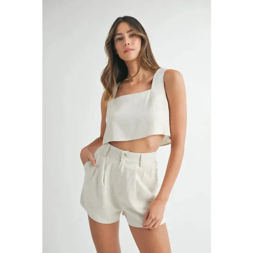MABLE Sleeveless Crop Top and Shorts Set